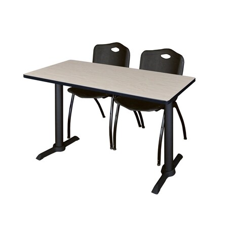 Cain Rectangle Tables > Training Tables > Cain Training Table & Chair Sets, 48 W, 24 L, 29 H, Maple MTRCT4824PL47BK